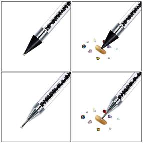 img 1 attached to 💎 NMKL38 Double-headed Wax Nail Rhinestone Picker Pencil Diamond Acrylic Handle Self-Adhesive Nail Art Design Dotting Pen Beads Crystal Gem Pick Up Applicator Tool with Storage Case (Black)