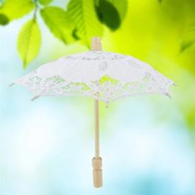 img 1 attached to 💍 Handmade Embroidered Wedding Parasol with Umbrella Design