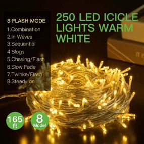 img 3 attached to 🎄 Quntis 165FT 250 LEDs String Lights - Waterproof Starry Fairy Lights for Outdoor Indoor Christmas Decoration - UL588 Approved Warm White