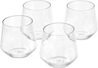 clear plastic stemless wine glasses set of 4, 13-ounce - amazon basics tritan logo