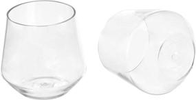 img 2 attached to Clear Plastic Stemless Wine Glasses Set of 4, 13-Ounce - Amazon Basics Tritan