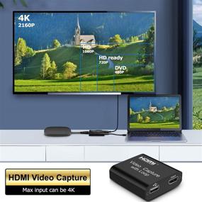 img 1 attached to 4K HDMI Игровой захват USB 3.0 Видео захватная карта с функцией прохода для прямой трансляции, видеоконференций, обучения и игр - Запись звука на устройство захвата звука через DSLR-камкордер, камеру или компьютер.