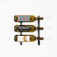 chrome luxe vintageview w series wine rack - 3 bottle wall mount with stylish modern label forward design логотип