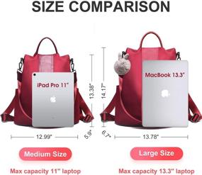 img 2 attached to 🎒 Charmore Women Backpack Purse: Waterproof Nylon Schoolbags with Anti-Theft Features - Rucksack Shoulder Bags