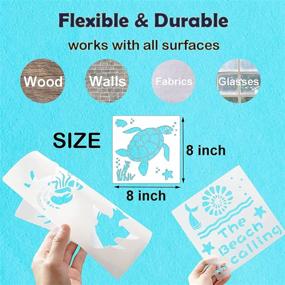 img 3 attached to 🐠 YEAJON 20 Pieces Sea Ocean Creatures Stencils - Reusable Sea Animal Stencil for DIY Painting on Wood, Walls, Fabric, Signs, Home Decor, Pillows, Scrapbook Projects - 8 x 8 inch Size