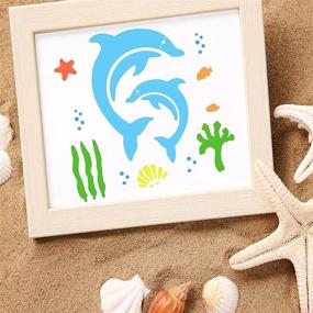 img 2 attached to 🐠 YEAJON 20 Pieces Sea Ocean Creatures Stencils - Reusable Sea Animal Stencil for DIY Painting on Wood, Walls, Fabric, Signs, Home Decor, Pillows, Scrapbook Projects - 8 x 8 inch Size