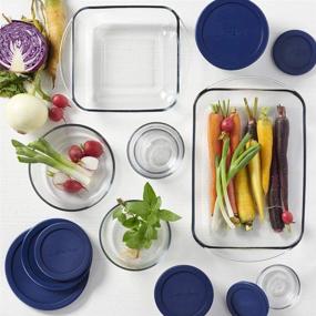 img 1 attached to 16-Piece Anchor Hocking Glass Bakeware Set with Navy SnugFit Lids - Food Storage, Microwave, Oven, Freezer, and Dishwasher Safe | BPA-Free