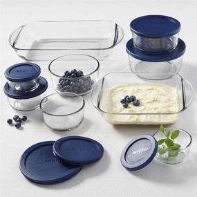 img 3 attached to 16-Piece Anchor Hocking Glass Bakeware Set with Navy SnugFit Lids - Food Storage, Microwave, Oven, Freezer, and Dishwasher Safe | BPA-Free