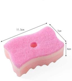 img 3 attached to 🧽 Pack of 4 Durable Non-Scratch Scrub Sponges - Yellow Pink Colors, Multi-Functional Household Kitchen Cleaning Sponges with Durable Scouring Pads