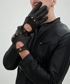 img 3 attached to 🧤 YISEVEN Sheepskin Motorcycle Lambskin Touchscreen Men's Gloves & Mittens