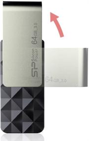 img 2 attached to 💻Silicon Power 64GB Blaze B30 USB 3.0 Flash-накопитель с поворотным механизмом: высокоскоростное черное решение для хранения