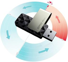 img 3 attached to 💻 Silicon Power 64GB Blaze B30 USB 3.0 Swivel Flash Drive: High-Speed Black Storage Solution