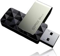 💻 silicon power 64gb blaze b30 usb 3.0 swivel flash drive: high-speed black storage solution logo