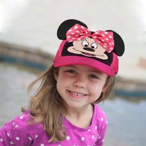 img 3 attached to 🎀 Disney Minnie Mouse Kids Baseball Cap 3D Ears Design - Toddler Hat for Girls, Ages 2-7