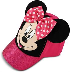 img 4 attached to 🎀 Disney Minnie Mouse Kids Baseball Cap 3D Ears Design - Toddler Hat for Girls, Ages 2-7