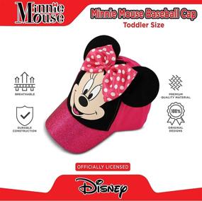 img 2 attached to 🎀 Disney Minnie Mouse Kids Baseball Cap 3D Ears Design - Toddler Hat for Girls, Ages 2-7