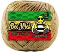 🐝 organic hemp wick - bee wick, 420ft spool, hand-waxed in the usa with american beeswax (1.0mm) logo