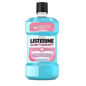 img 4 attached to 🦷 Listerine Gum Therapy: Antiplaque and Anti-Gingivitis Mouthwash, ADA Accepted, 500 mL (Pack of 6) with Menthol & Thymol for Reversing Early Signs of Gingivitis, Glacier Mint Flavor