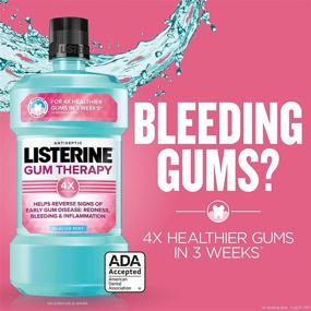 img 2 attached to 🦷 Listerine Gum Therapy: Antiplaque and Anti-Gingivitis Mouthwash, ADA Accepted, 500 mL (Pack of 6) with Menthol & Thymol for Reversing Early Signs of Gingivitis, Glacier Mint Flavor