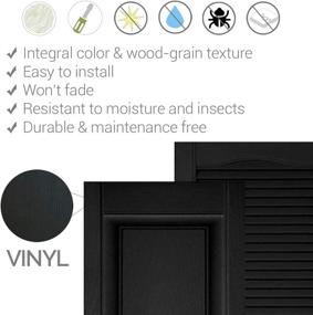 img 1 attached to 🪟 Ekena Millwork LP2S12X03500BL Lifetime Vinyl Standard Shutter (Per Pair) - 12"W x 35"H, Black - Durable and Stylish Exterior Window Shutters Available