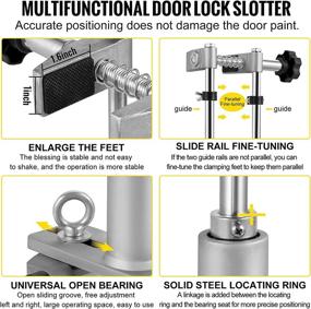 img 1 attached to 🔑 Mophorn 8-Piece Door Lock Hole Opener Kit: DBB Lock Mortiser Door Fitting Kit with Tungsten Steel Cutters & Accessories - Perfect for Wooden Doors