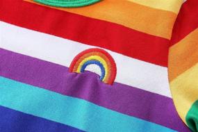 img 2 attached to 🌈 Mud Kingdom Boys T-Shirts: Vibrant Rainbow Stripe Styles for Kids