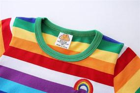 img 1 attached to 🌈 Mud Kingdom Boys T-Shirts: Vibrant Rainbow Stripe Styles for Kids