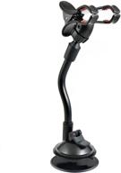 📱 tecotec flexible gooseneck phone holder for car dash & windshield with strong suction cup mount - universal long arm double clip design for cellphones & gps logo