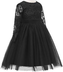 img 2 attached to Tulle Communion Girls' Dress with Floral 👗 Sleeves - Perfect Flower Dress for Girls' Clothing