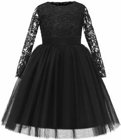 img 4 attached to Tulle Communion Girls' Dress with Floral 👗 Sleeves - Perfect Flower Dress for Girls' Clothing