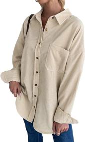 img 4 attached to Jacket Shirts Pockets Corduroy Shacket Women's Clothing and Coats, Jackets & Vests