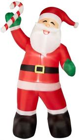 img 4 attached to Captivating SUPERJARE 8 FT Christmas Inflatable Santa Claus: Vibrant Candy Design, Brilliant LED Light Decoration, Animated for Spectacular Yard Party Lawn, Ideal for Indoor & Outdoor Festivities