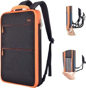 img 4 attached to 🎒 Versatile 15-16 Inch Laptop Backpack with USB Port - Slim, Expandable, and Spill-Resistant - Ideal for MacBooks, Surface-Books, Dell, HP, Lenovo, Asus Computers - Gray Orange