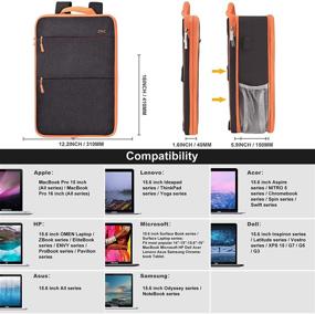 img 3 attached to 🎒 Versatile 15-16 Inch Laptop Backpack with USB Port - Slim, Expandable, and Spill-Resistant - Ideal for MacBooks, Surface-Books, Dell, HP, Lenovo, Asus Computers - Gray Orange