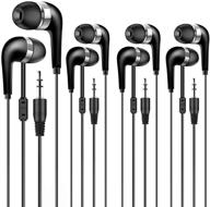 affordable hongzan bulk earbuds for classroom - 100 pack, wholesale earphones individually bagged - ideal for school, library, computer lab, museums, both students and adults - black logo