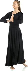 img 3 attached to 👗 Danzcue Women's Praise Loose Fit Dance Dress: Long Sleeve, Full Length Perfection