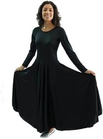 img 1 attached to 👗 Danzcue Women's Praise Loose Fit Dance Dress: Long Sleeve, Full Length Perfection