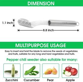 img 1 attached to 🌶️ ESRE Stainless Steel Pepper Core Remover Tool, Jalapeno Corer for Chili Deseeding, Sharp Edge Kitchen Gadget, Dishwasher Safe, Slice Off Vegetable Tops for Barbecue - Better SEO