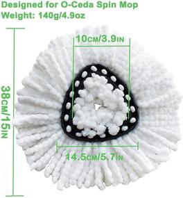 img 3 attached to 🧹 12-пачка запасных головок для швабры EasyWring Spin Mop - моющиеся микрофибровые насадки для эффективной 360° швабрени пола