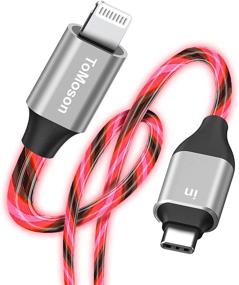 img 4 attached to 🔴 Кабель USB C на Lightning, сертифицированный Apple MFi: 3 фута Классный светящийся зарядник для iPhone 12 - Быстрая зарядка для iPhone 12 11 Pro Max Mini X XS XR 8 Plus 10 7 6 SE, iPad 8-й - Красный