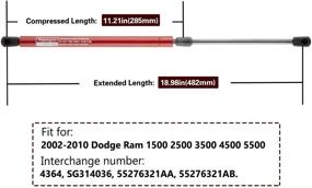 img 2 attached to Vepagoo 2 Front Hood Gas Lift Supports Struts 4364 for Dodge Ram 1500/2500/3500/4500/5500 Spring Shocks, Red - Set of 2 - Improved SEO