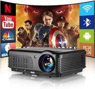📽️ 1080p wifi projector with bluetooth android os, wireless home theater support 200” display hd 4600lm 4d keystone & zoom - pc smartphone usb dvd tv stick speaker compatible. ideal for outdoor movies. logo