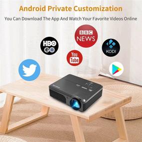 img 3 attached to 📽️ 1080P WiFi Projector with Bluetooth Android OS, Wireless Home Theater Support 200” Display HD 4600Lm 4D Keystone & Zoom - PC Smartphone USB DVD TV Stick Speaker Compatible. Ideal for Outdoor Movies.