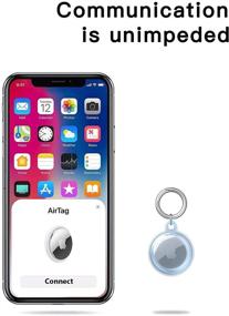 img 1 attached to 🔵 Valkit Clear Soft TPU AirTags Keychain Cover with Anti-Lost Ring Holder - Protective Skin Cases for Apple AirTags Finder Tracker 2021 (Clear Blue)