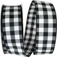 reliant ribbon celine plaid twill wired edge ribbon - 2-1/2 inch x 50 yards in classic black/white logo