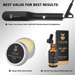 img 3 attached to 🧔 Men's Beard Straightening Comb with FREE Beard Oil and Balm Set | Fast Anti-Scald Ceramic Heated Brush | 3 Temperature Settings | Portable for Travel and Home Use