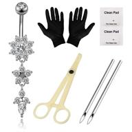 💎 autdor 8pcs professional belly piercing kit: complete set with jewelry, needles, clamps, and navel rings logo