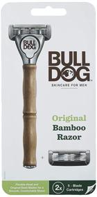 img 1 attached to 🐶 Bulldog Men's Skincare and Grooming: Original Bamboo Razors with Natural Handle and 2 Refills - High-Quality Men's Shaving Essentials