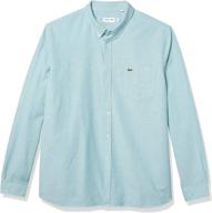 men's clothing lacoste regular sleeve oxford shirt logo