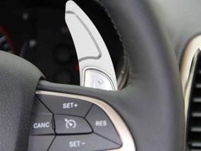 img 2 attached to 🚗 Улучшение селектора на рулевом колесе Jeep Grand Cherokee - алюминиевая продленная лопатка переключения (Матовое серебро), совместимость с 2014-2019 годами